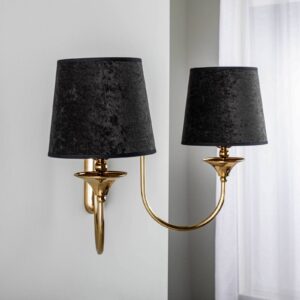 Svítidlo Jupiter mosaz/černý mosaz/látka