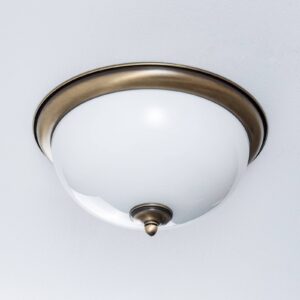 Svítidlo Jupiter starožitná mosaz/bílý sklo/kov