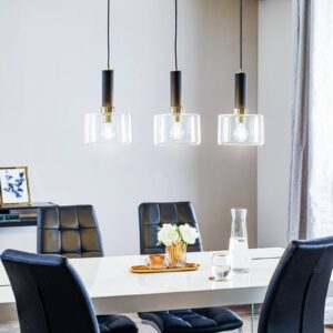 Svítidlo Jupiter průhledná/černá/mosaz sklo/kov