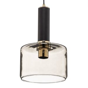 Svítidlo Jupiter kouřově šedá-transparentní/černý/mosaz sklo/kov