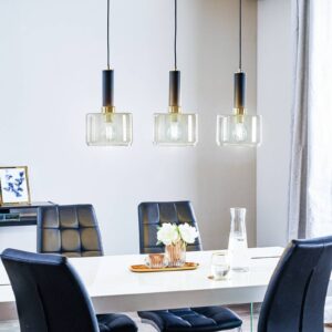 Svítidlo Jupiter kouřově šedá-transparentní/černý/mosaz sklo/kov