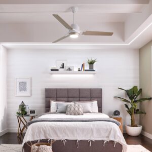 Svítidlo KICHLER stříbrný/bílý dřevo/ocel/polykarbonát