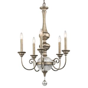 Svítidlo KICHLER zlatá/bílá kov/anticky strukturované sklo