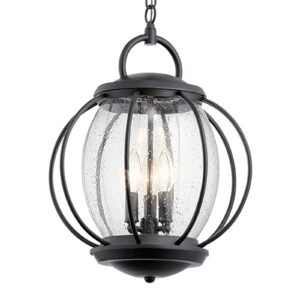 Svítidlo KICHLER černá/čirá kov/sklo strukturované