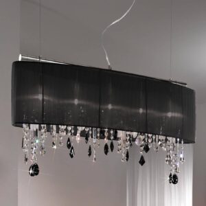 Svítidlo KOLARZ chrom/černá/čirá kov/tkanina/křišťálový ověs STRASS®/křišťálové sklo broušené OPTIC® KOLARZ® Crystal