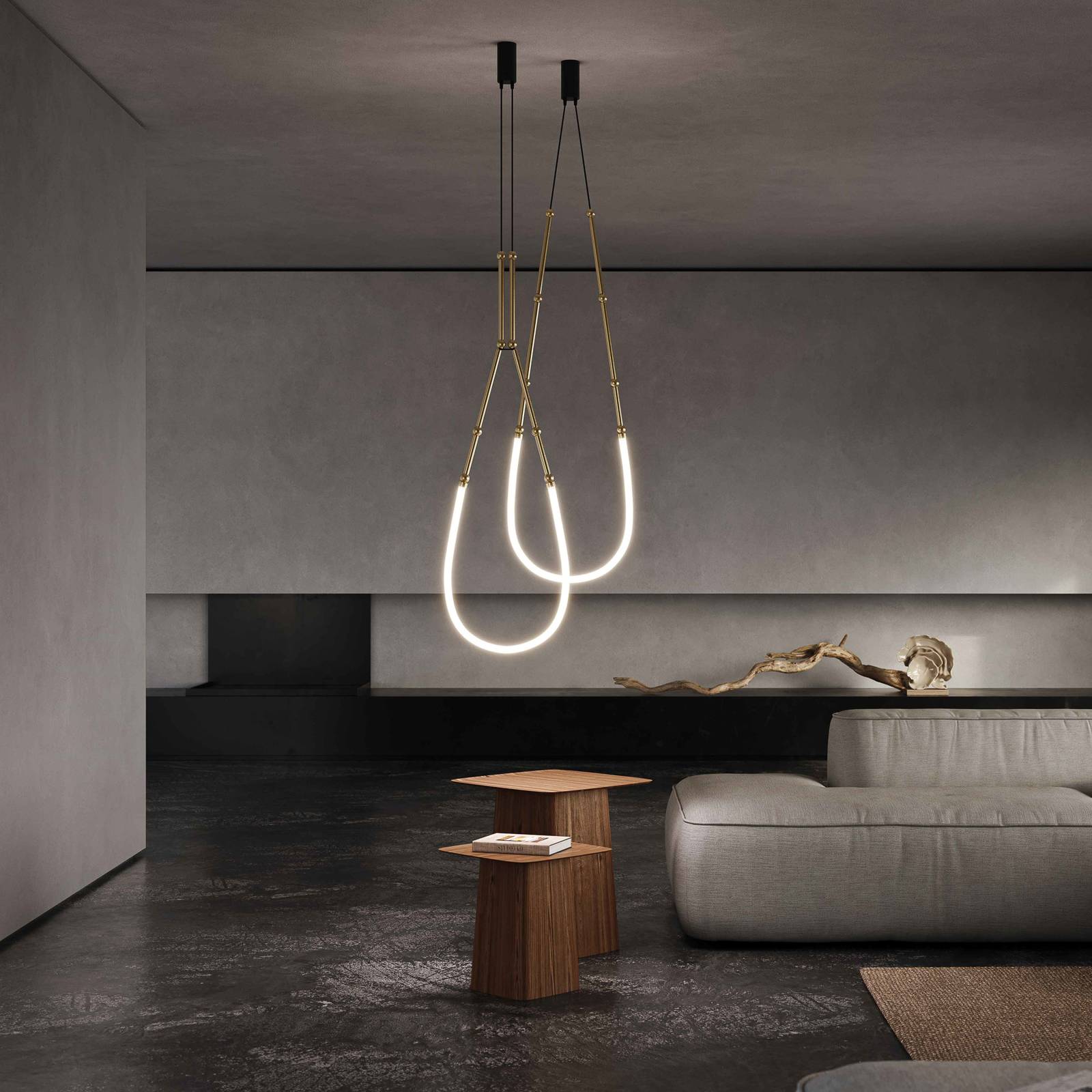 Svítidlo Karman bronz/bílý hliník/silikon