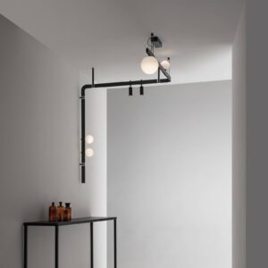 Svítidlo Karman černá matná/bílá/mražená hliník/kov/sklo