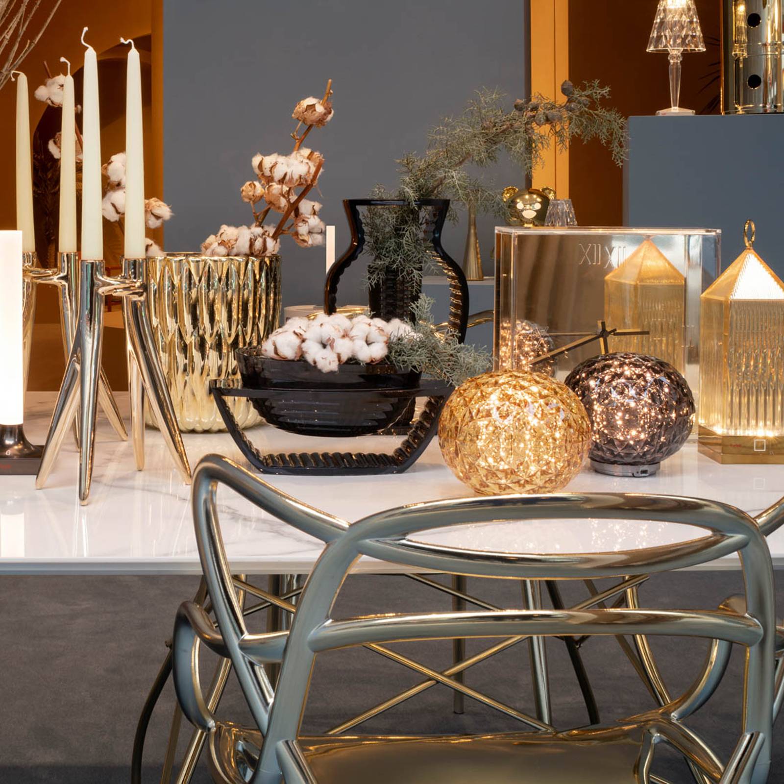 Kartell Mini Planet stolní lampa, žlutá, Obývací pokoj / jídelna, termoplastický technopolymer, PMMA, 2.2W, K: 14.2cm - Image 4