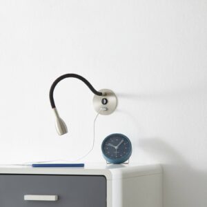 Svítidlo Knapstein nikl/černá kov/textil