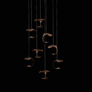 Svítidlo Knikerboker lístkový bronz ocel tepaná