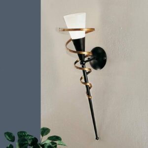 Svítidlo Kögl černá/antická zlatá/bílá kov/sklo Scavo