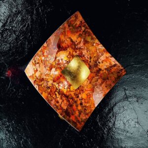 Svítidlo Kögl zlatá/hnědá/měď sklo ručně leštěné/lístkový kov