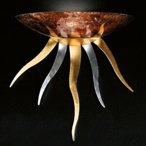 Svítidlo Kögl zlatá/stříbrná/hnědá/rezavá kov s pozlátkem a lístkovým stříbrem/sklo ručně leštěné