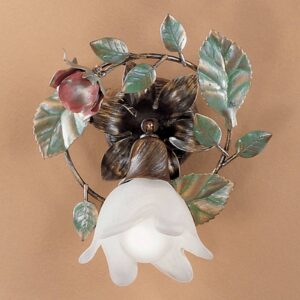 Svítidlo Kögl starožitná zlatá/zelená/červená/bílá kov/sklo