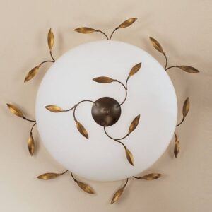 Svítidlo Kögl rezavě hnědá/zlatá patinovaná/bílá kov/opálové sklo