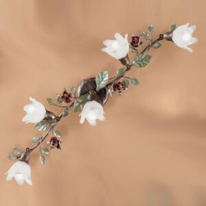 Svítidlo Kögl starožitná zlatá/zelená/červená/bílá kov/sklo