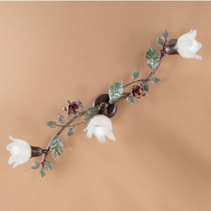 Svítidlo Kögl starožitná zlatá/zelená/červená/bílá kov/sklo