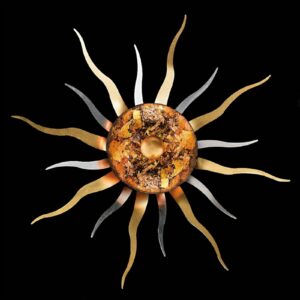 Svítidlo Kögl zlatá/stříbrná/hnědá/rezavá kov s pozlátkem a lístkovým stříbrem/sklo ručně leštěné