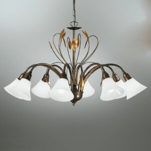 Svítidlo Kögl rezavě hnědá/zlatá patinovaná/bílá kov/opálové sklo