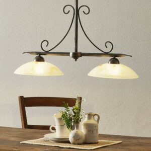 Svítidlo Kögl antická stříbrná/jantarová kov/sklo