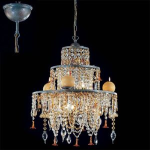 Svítidlo Kögl stříbrně modrá/jantarová/čirá kov/sklo/křišťál