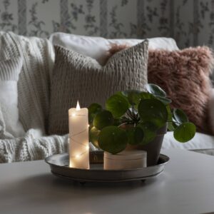 Svítidlo Konstsmide Christmas bílý/stříbrný pravý vosk/drát