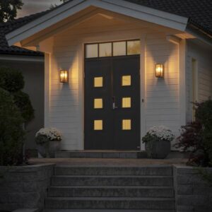 Svítidlo Konstsmide mosaz/čirá ocel/sklo