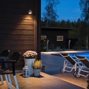 Svítidlo Konstsmide antracit/průhledná hliník/sklo