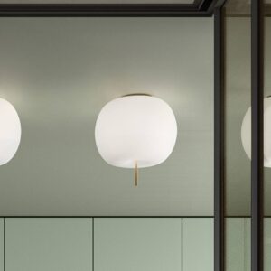 Svítidlo Kundalini opálová/mosaz kov/ručně foukané sklo