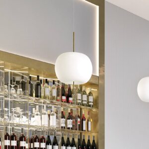 Svítidlo Kundalini opálová/mosaz kov/ručně foukané sklo