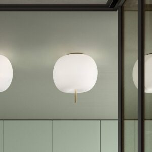 Svítidlo Kundalini opálová/mosaz kov/ručně foukané sklo