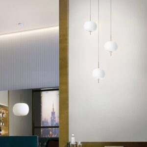 Svítidlo Kundalini bílá/mosaz kov/sklo