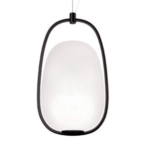 Svítidlo Kundalini černá/bílá kov/sklo