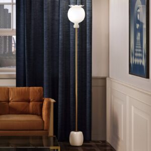 Svítidlo Kundalini bílé kov/sklo