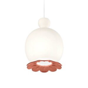 Svítidlo Kundalini bílá/korálová sklo/kov