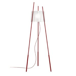 Svítidlo Kundalini červená/průhledná sklo/ocel