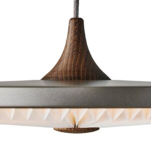 Svítidlo LE KLINT tmavě šedý/bílý/dřevo světlé hliník/dřevo/papír