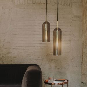 Svítidlo LEDS-C4 kouřově šedá - průhledná/zlatá sklo/ocel