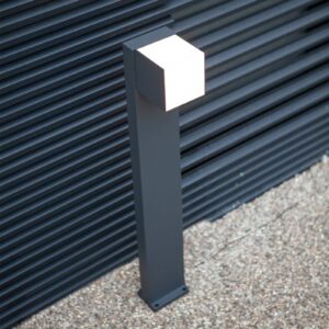 Svítidlo LUTEC antracit/bílá mražená hliník/polykarbonát