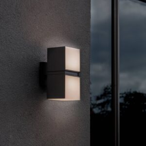 Svítidlo LUTEC matná černá/bílá hliníkový tlakový odlitek/polykarbonát