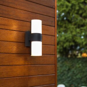 Svítidlo LUTEC matná černá/bílá hliníkový tlakový odlitek/polykarbonát