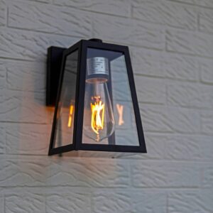 Svítidlo LUTEC černá matná/transparentní hliníkový odlitek/sklo