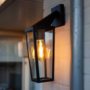 Svítidlo LUTEC černá matná/transparentní hliníkový odlitek/sklo