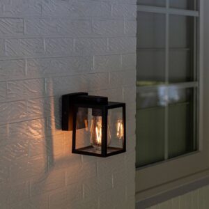 Svítidlo LUTEC černá matná/transparentní hliníkový odlitek/sklo