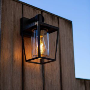 Svítidlo LUTEC černá matná/transparentní hliníkový odlitek/sklo