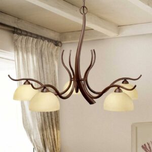 Svítidlo Lam hnědá/krémová kov/sklo