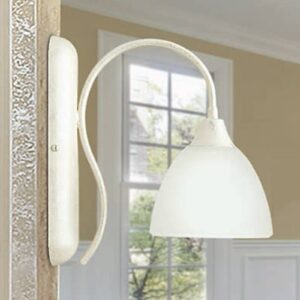 Svítidlo Lam slonovina-stříbro/bílá satinovaná kov/sklo