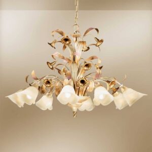 Svítidlo Lam antická slonovina/krémová/zlatá kov/sklo