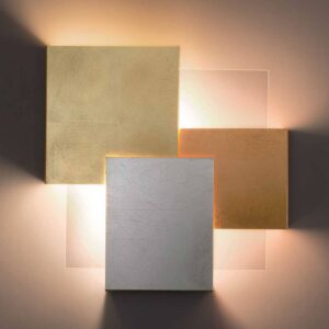 Svítidlo Lam lístkové stříbro/pozlátko/lístková měď/čirá hliník/sklo