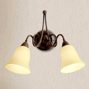 Svítidlo Lam hnědá/krémová kov/sklo